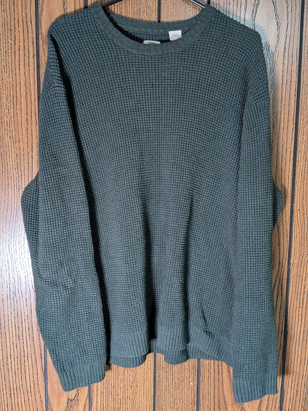 Levi's Men's Crewneck Waffle Knit Sweater - Olive Like New Size Large